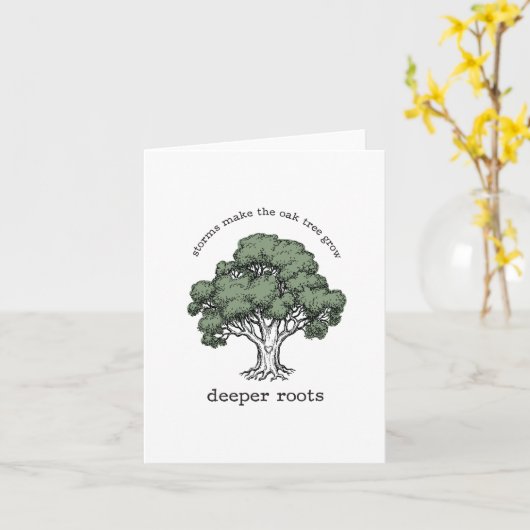 Eikenboom Wenskaart Kaart (Gele Bloem)