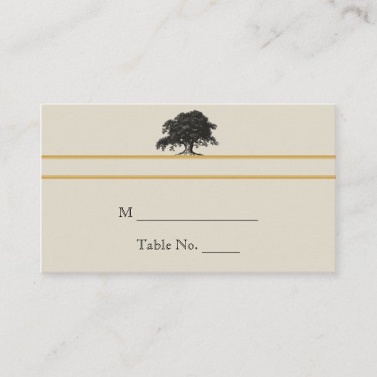 Eikenboomplantage in gouden trouwplaatskaarten plaatskaartje (Voorkant)