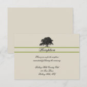 Eikenboomplantage in Groene Huwelijksreceptie Kaart (Voorkant / Achterkant)