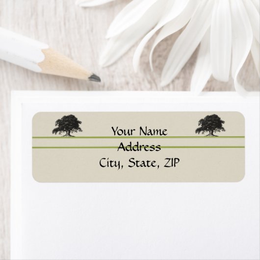 Eikenboomplantage in weidegroen etiket (Insitu)