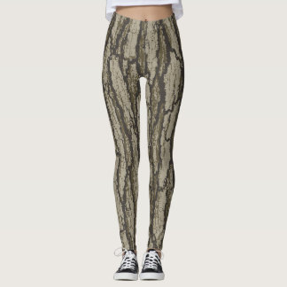 Eikenboomstam Camouflagepatroon Grafisch Leggings
