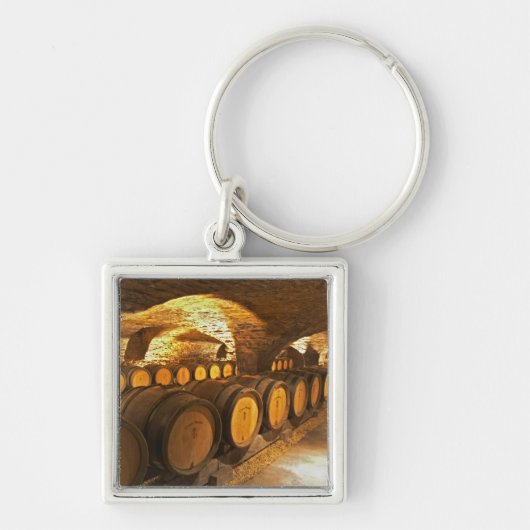 eikenborstels in de kelder bij Domaine Comte Sleutelhanger (Voorkant)