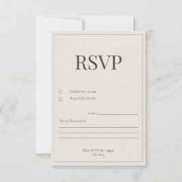 Eikenhouten en Ivoren Antwoordkaart RSVP Kaartje