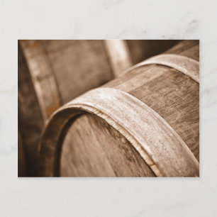 Eikenhouten wijnvat in Napa Valley, Californië Briefkaart