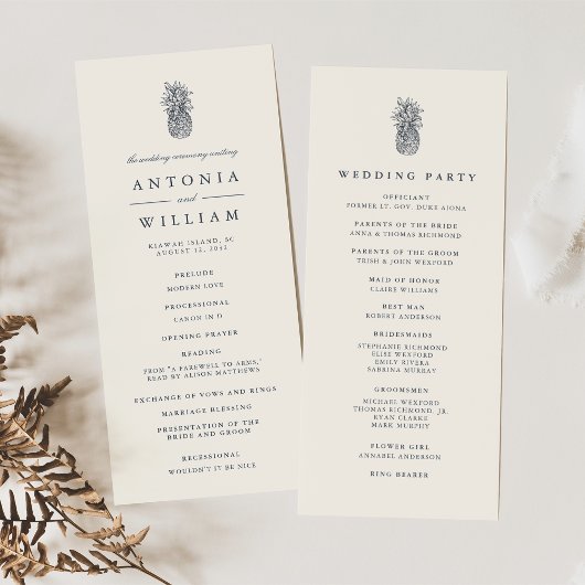 Eiland  ananas bruiloft ceremonie programma