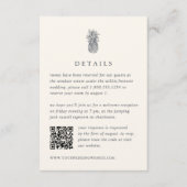Eiland  ananas bruiloft details QR-code Informatiekaartje (Voorkant)