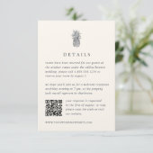 Eiland  ananas bruiloft details QR-code Informatiekaartje (Staand voorkant)