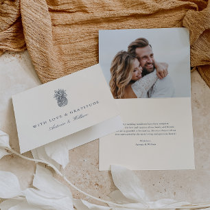 Eiland  ananas bruiloft foto bedankkaart