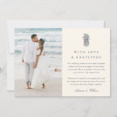 Eiland ananas bruiloft foto bedankkaart (Voorkant)