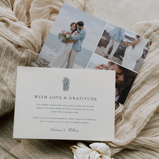 Eiland ananas bruiloft Multi Foto Bedankkaart