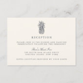 Eiland Ananas Bruiloft Receptie Kaart (Voorkant)