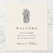 Eiland ananas bruiloft welkom wijn etiket (Enkel label)