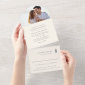 Eiland  ananas foto bruiloft all in one uitnodiging (Afscheurbaar)