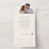 Eiland  ananas foto bruiloft all in one uitnodiging (Binnen)