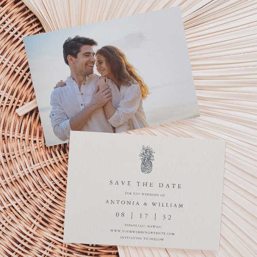 Eiland ananas foto bruiloft save the date