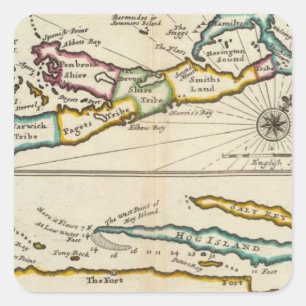 eiland Bermuda, deel van het eiland Providence Vierkante Sticker