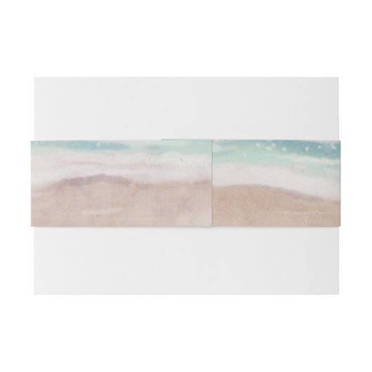 Eiland Breeze Geschilderde Strand Scène Bruiloft M Uitnodigingen Wikkel (Achterkant Voorbeeld)