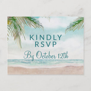 Eiland Breeze Sandy Beach Bruiloft Maaltijd Keuze Briefkaart