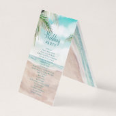 Eiland Breeze Tropische Bruiloft Ceremonie Program Kaart (Achterkant)