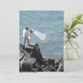 eiland bruiloft bedankkaart (Staand voorkant)