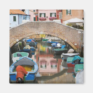 eiland Burano, Burano, Italië. Kleurrijk Magneet