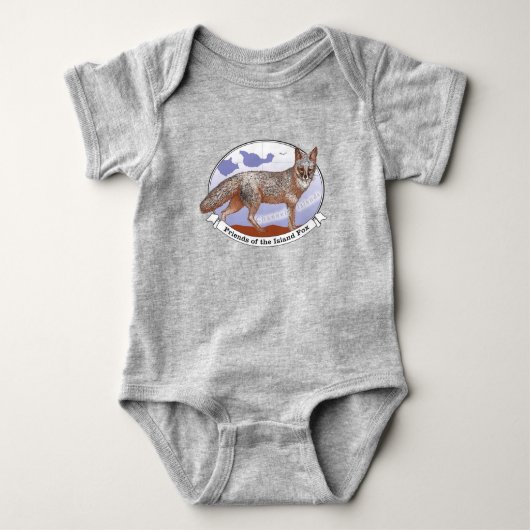 Eiland Fox Logo Grijs Baby Bodysuit One-Piece (Voorkant)