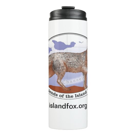 Eiland Fox Logo Witte Thermische Tumbler Thermosbeker (Voorkant)