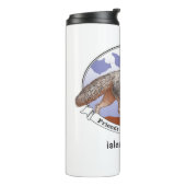 Eiland Fox Logo Witte Thermische Tumbler Thermosbeker (Gedraaid links)