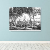 eiland Guam: autochtonen op het werk in de tuin va Canvas Afdruk (Insitu (Houten vloer))