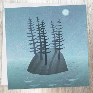 Eiland in de Ocean Art Kaart