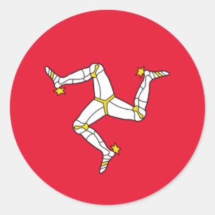eiland Man - Manx-vlag Ronde Sticker