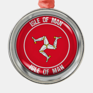 eiland Man Round Emblem Metalen Ornament
