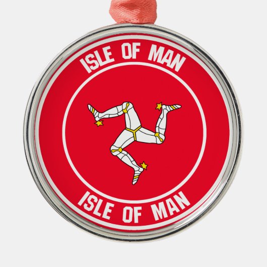 eiland Man Round Emblem Metalen Ornament (Voorkant)
