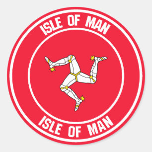 eiland Man Round Emblem Ronde Sticker
