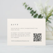 Eiland Marine & Ecru Bruiloft QR Code RSVP Kaartje (Staand voorkant)