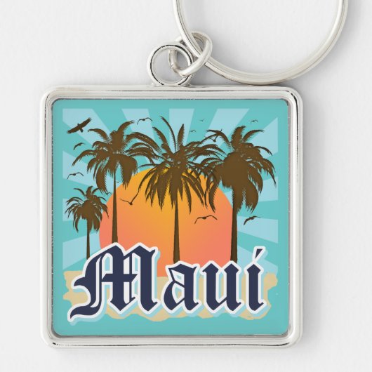 eiland Maui Hawaii Souvenir Sleutelhanger (Voorkant)