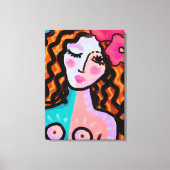 Eiland Meisje Abstract Digitaal Schilderen Canvas Afdruk (Voorkant)