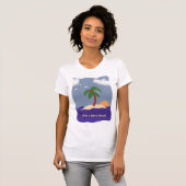 Eiland met palmboom, zon en zeegarenden t-shirt (Voorkant volledig)