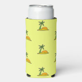 Eiland palmbomen en zon op geel (Seltzer Voorkant)