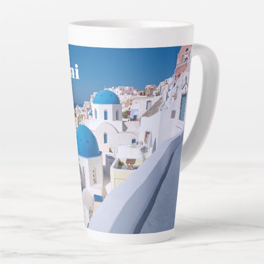 eiland Santorini, Griekenland Latte Mok (Rechterhoek)
