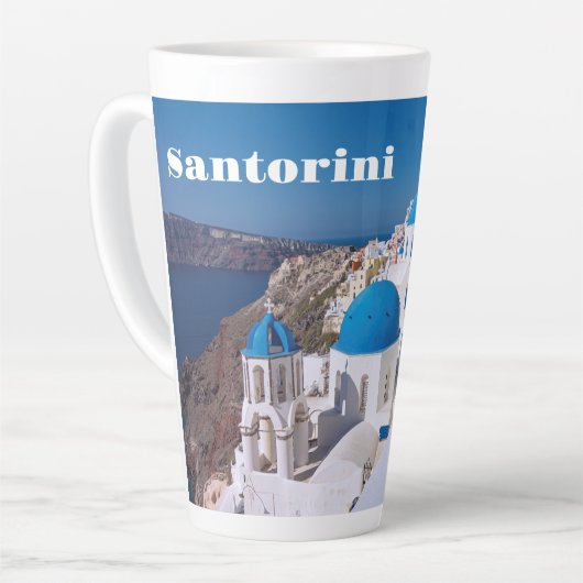 eiland Santorini, Griekenland Latte Mok (Linkerhoek)