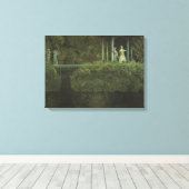 Eiland van de Liefde (door Konstantin Somov) Canvas Afdruk (Insitu (Houten vloer))