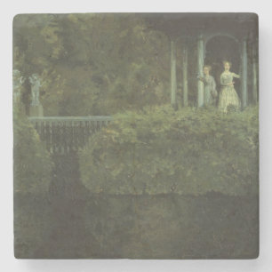 Eiland van de Liefde (door Konstantin Somov) Stenen Onderzetter