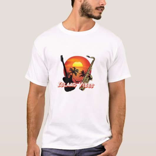 Eiland Vibe Heren Basic T-Shirt (Voorkant)