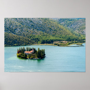 eiland Visovac in Krka NP - Kroatië Poster