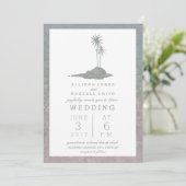 Eiland & Water Beach Bruiloft Kaart (Staand voorkant)