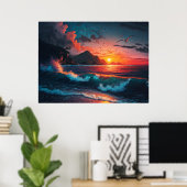 EILAND ZONSONDERGANG #1 POSTER (Thuiskantoor)