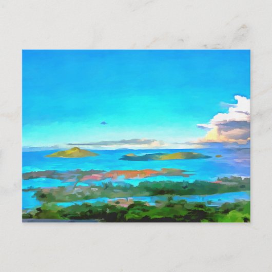 Eilanden en zee briefkaart (Voorkant)
