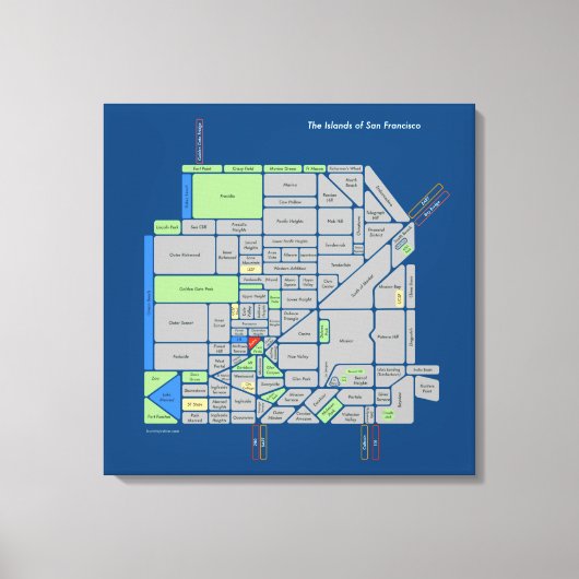 Eilanden van SF, 2'x2' uitgerekt canvas Afdruk (Voorkant)