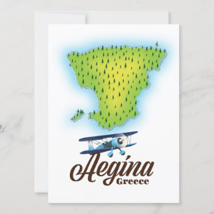 Eilandkaart van Aegina Griekenland